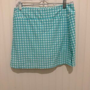 Jude Connally Aqua Gingham Mini Skort Golf Pickleball
